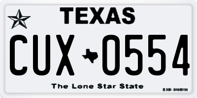 TX license plate CUX0554