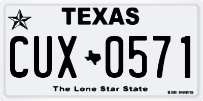 TX license plate CUX0571