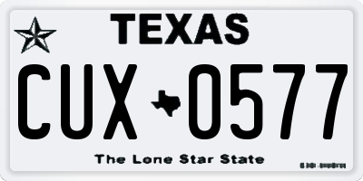 TX license plate CUX0577