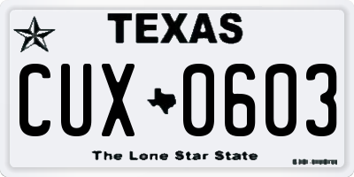 TX license plate CUX0603