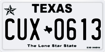 TX license plate CUX0613