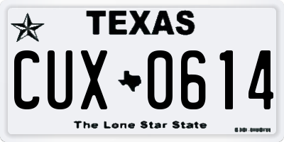TX license plate CUX0614