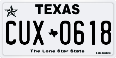 TX license plate CUX0618