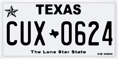 TX license plate CUX0624