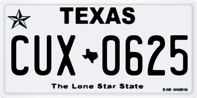TX license plate CUX0625