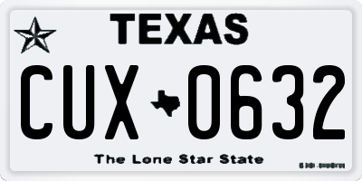 TX license plate CUX0632