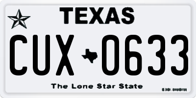 TX license plate CUX0633