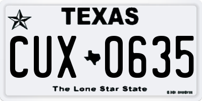 TX license plate CUX0635