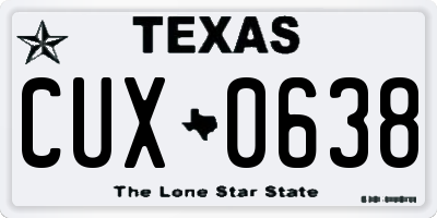 TX license plate CUX0638