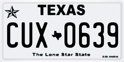 TX license plate CUX0639