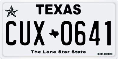 TX license plate CUX0641