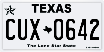 TX license plate CUX0642