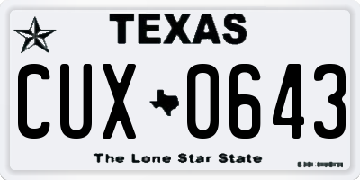 TX license plate CUX0643