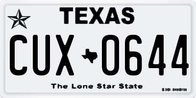 TX license plate CUX0644