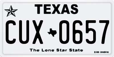 TX license plate CUX0657