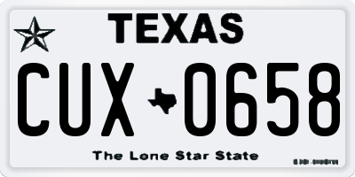 TX license plate CUX0658