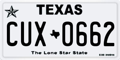 TX license plate CUX0662