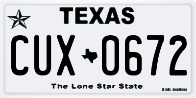 TX license plate CUX0672