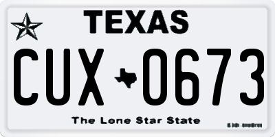 TX license plate CUX0673