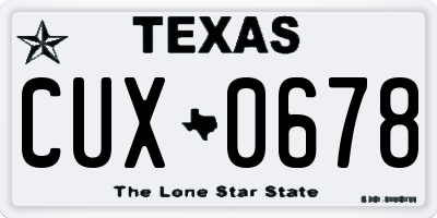 TX license plate CUX0678