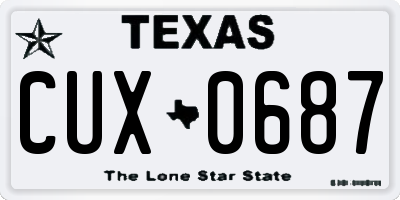 TX license plate CUX0687