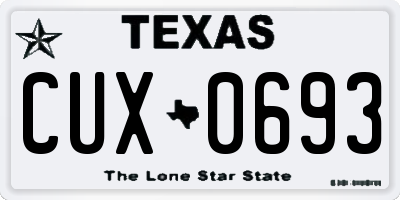 TX license plate CUX0693