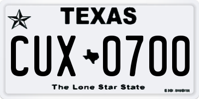TX license plate CUX0700