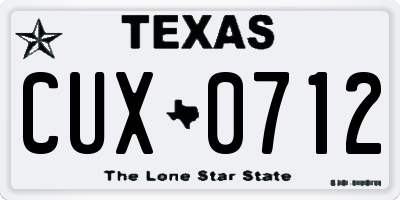 TX license plate CUX0712