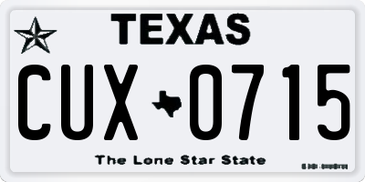 TX license plate CUX0715
