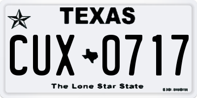 TX license plate CUX0717