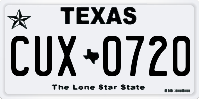 TX license plate CUX0720