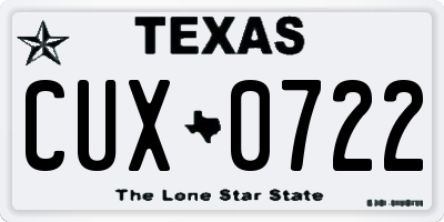 TX license plate CUX0722