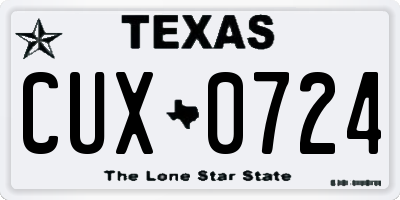 TX license plate CUX0724