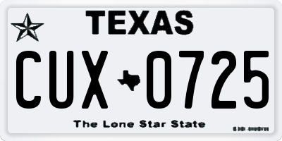 TX license plate CUX0725