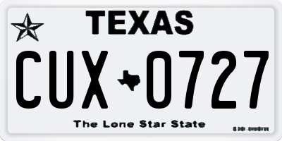 TX license plate CUX0727