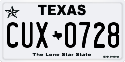 TX license plate CUX0728