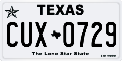 TX license plate CUX0729