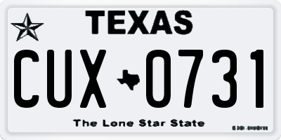 TX license plate CUX0731