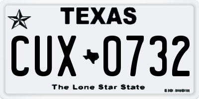 TX license plate CUX0732