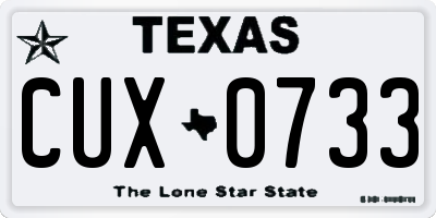 TX license plate CUX0733
