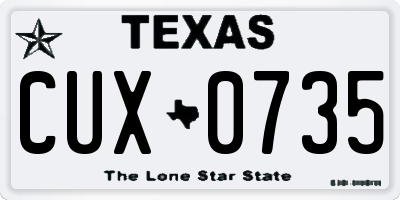 TX license plate CUX0735