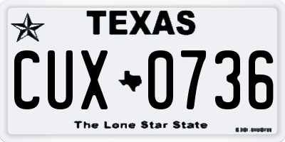 TX license plate CUX0736