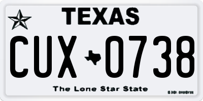TX license plate CUX0738
