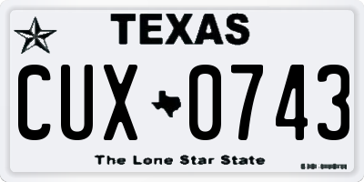 TX license plate CUX0743