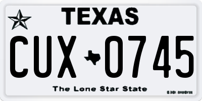 TX license plate CUX0745