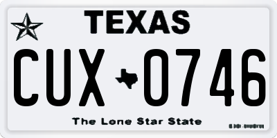 TX license plate CUX0746