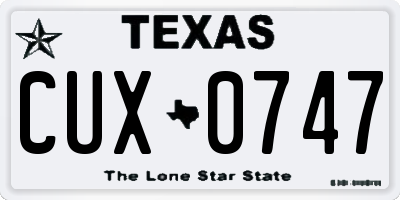 TX license plate CUX0747