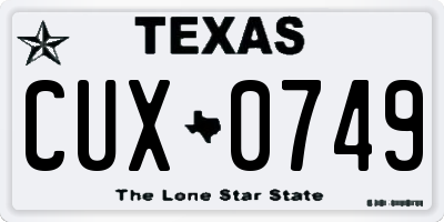 TX license plate CUX0749