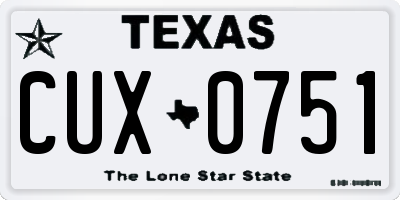 TX license plate CUX0751