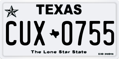 TX license plate CUX0755